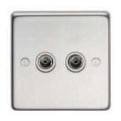 2 G TV Outlet Satin / WH
